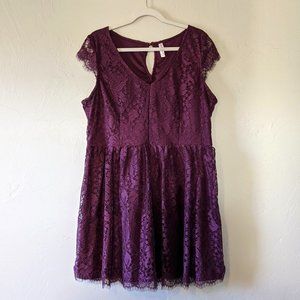 Xhilaration Plum Lace A-Line Party Dress